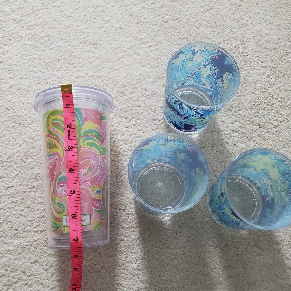 Lilly Pulitzer Set of Acrylic Tumbler and Drinking Cups